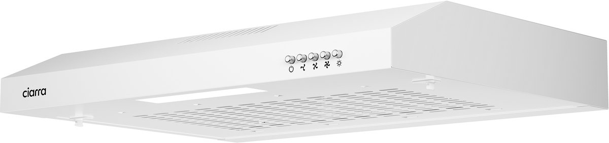 CIARRA CAW6903A- Onderbouwafzuigkap 60 cm Afzuigkap - Recirculatie & Afvoer 220 m³/u LED - Wit