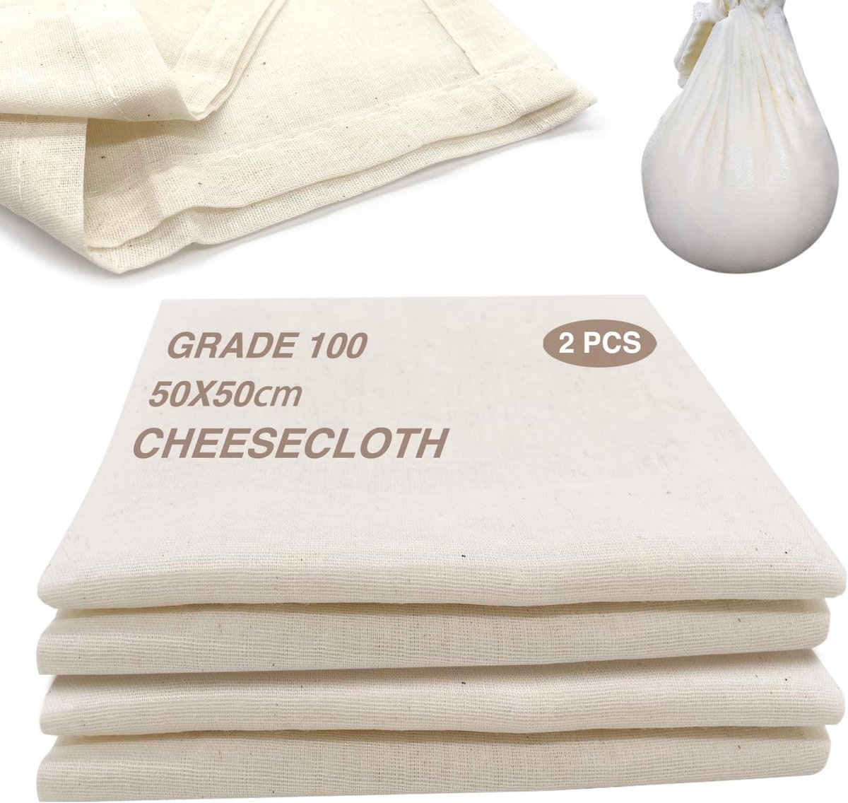 Kaasdoek - Set van 2 - 50 x 50 cm - Katoen