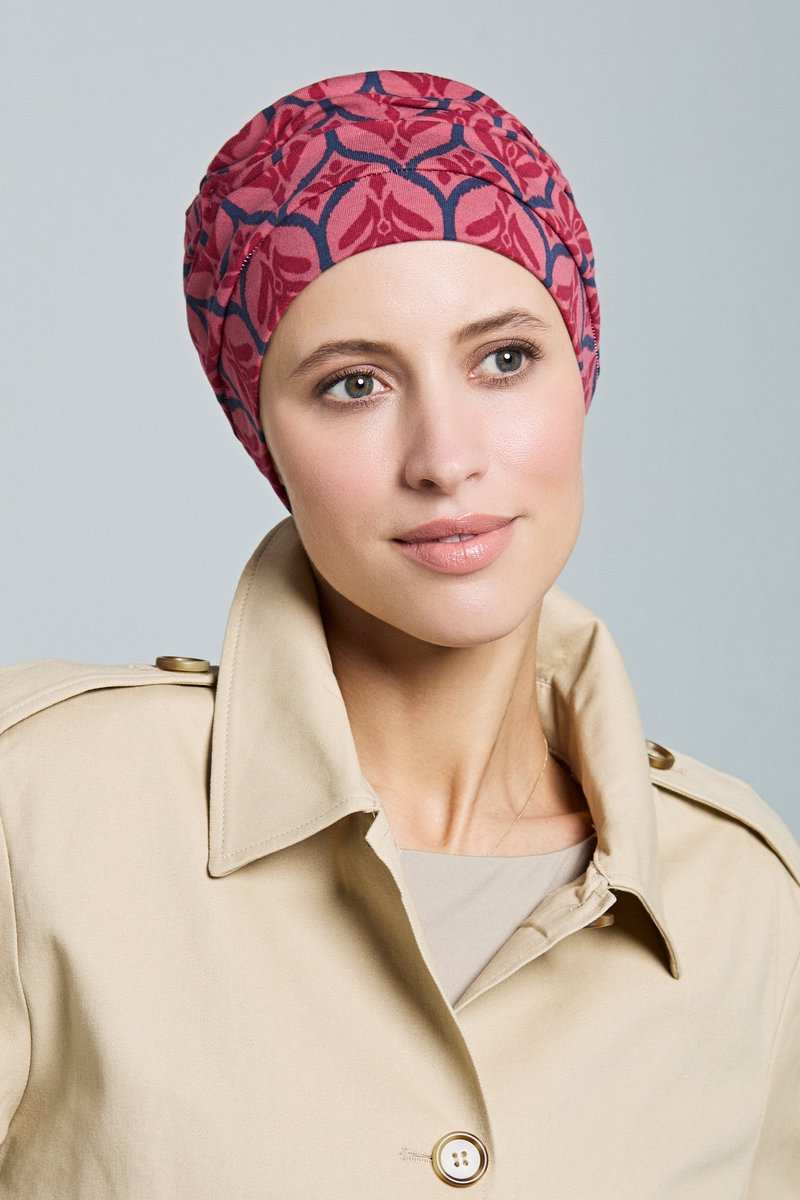 Gisela Mayer chemo muts Bahama - print - Donkerrood