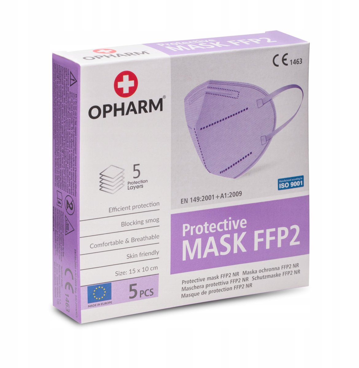FFP2 Beschermingsmaskers 5 Stuks - Violet