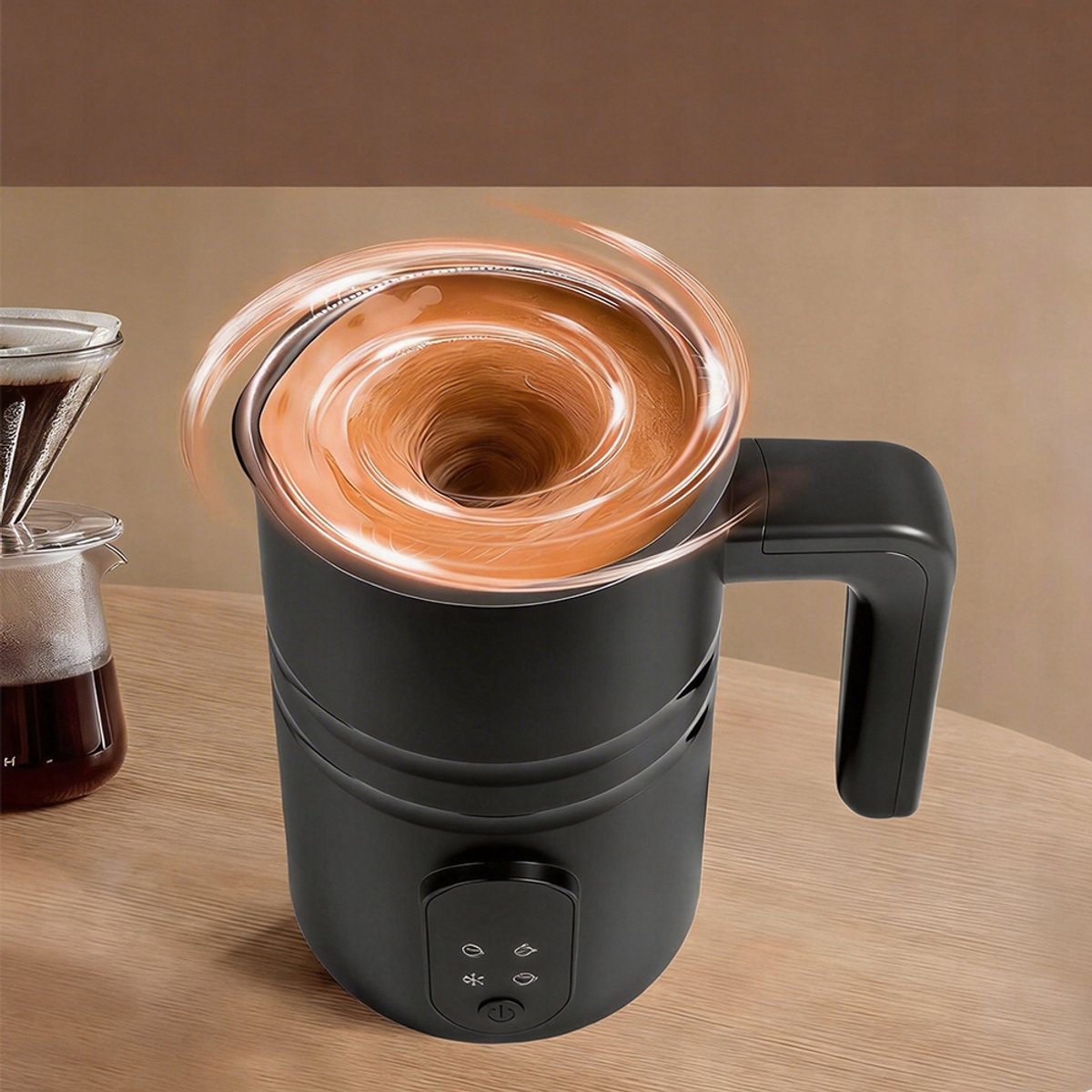 Elektrische Melkopschuimer - 4-in-1 Melkklopper - Koffieschuimer - 350 ml - Warm & Koud Schuim - 304 RVS Antiaanbak - 60-70°C - Automatische Uitschakeling - Antislip Handgreep - Milk Frother - Voor Latte & Cappuccino & Macchiato - Zwart — cadeau in Kookcadeaus - foto 8