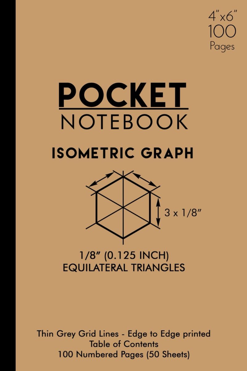 Isometric Pocket Notebook: Small 1/8" (0.125 Inches) Equilateral Triangles - ShopVlot
