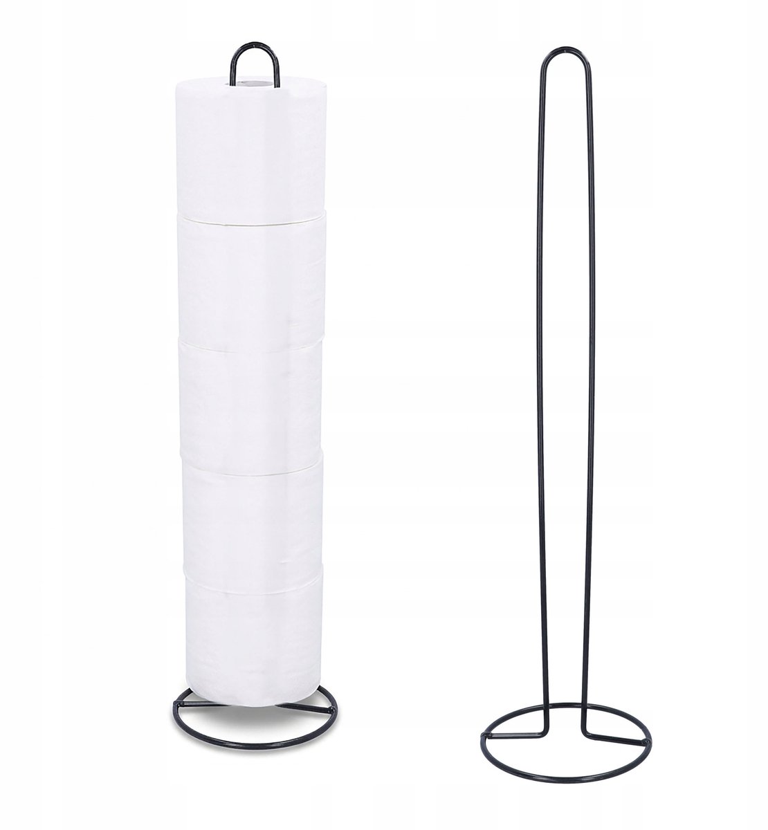Zwarte metalen toiletrolhouder, loftstijl, 5 rollen