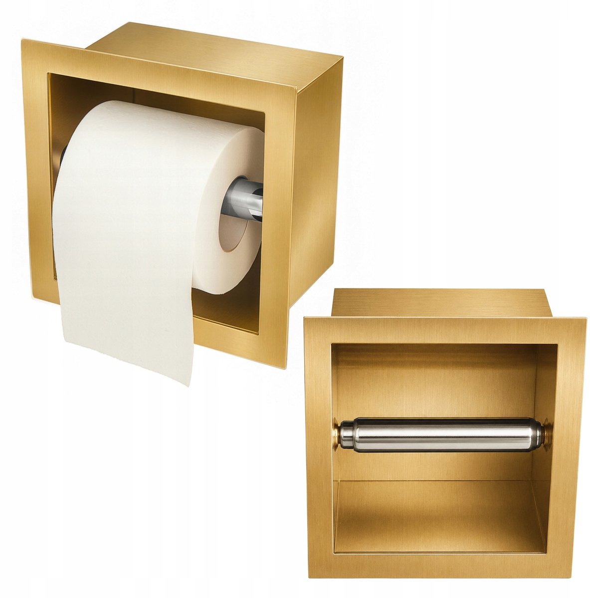 Estiva BAQ Inbouwklem Goud - Wandhouder Toiletrol 16x16cm