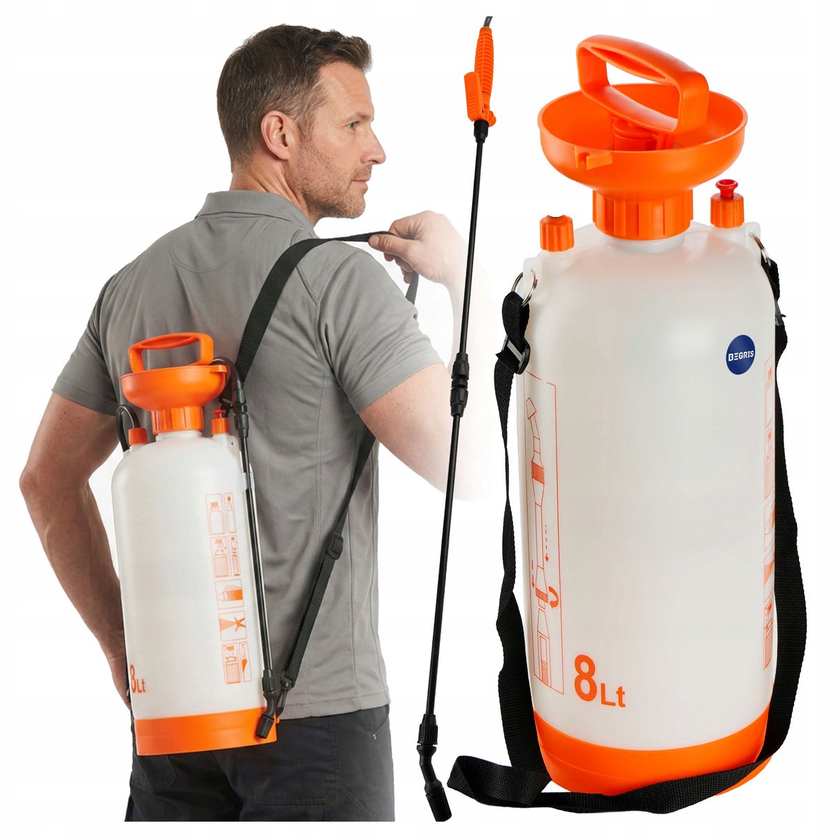 Begris Drukspuit 8L met Lans 80cm - Ergonomisch & Veilig