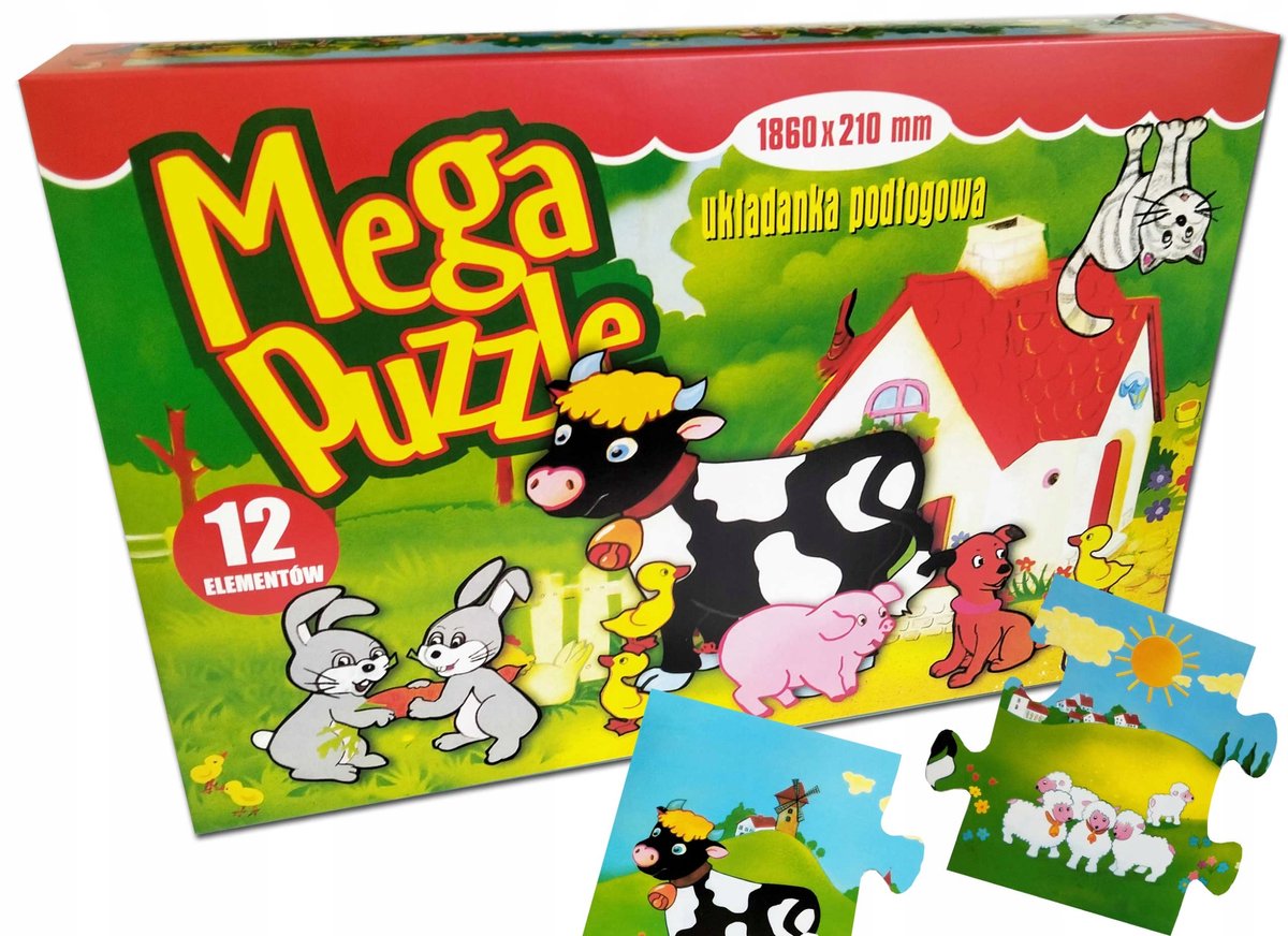 Mega Boerderij Dieren Puzzel - 12 Grote Stukken
