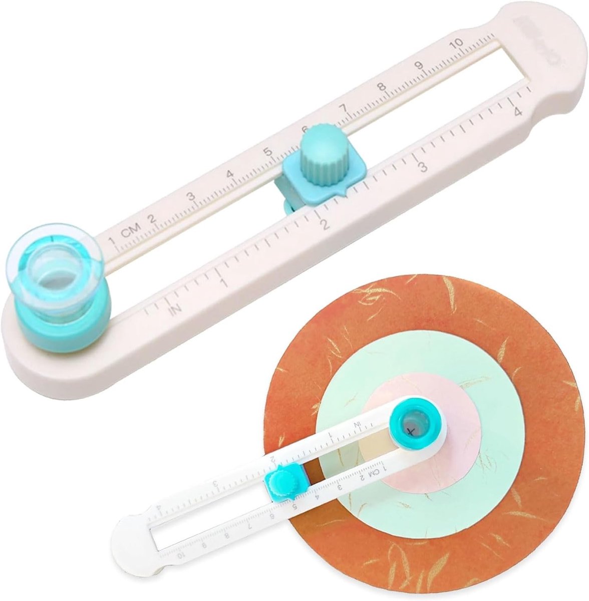 Verstelbare Cirkelzaag voor Papier, 2-20 cm Diameter, Draaibaar en Draagbaar, Perfect voor Kaarten en Verzamelalbums