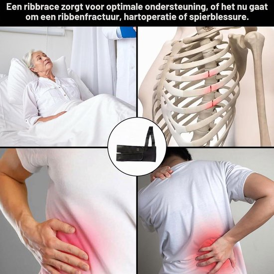 Ribband voor dames, elastische ribbinding voor gebroken en uitgerekte ribben, ideaal voor herstel en ondersteuning — afbeelding 4