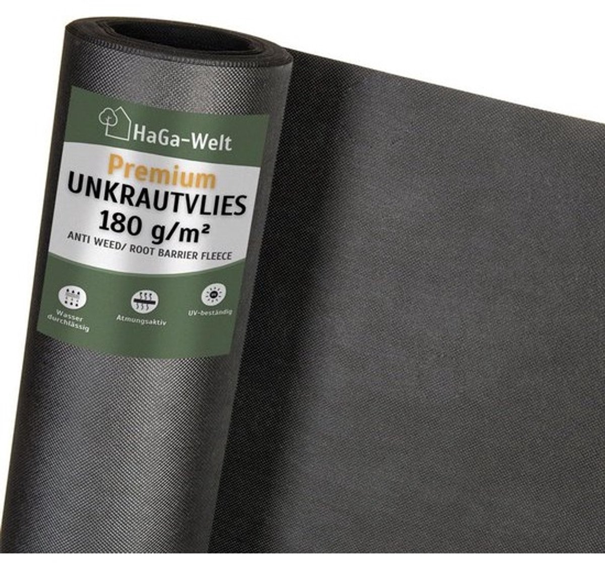 Worteldoek per meter - Onkruidbeschermend tuinvlies - Biologische onkruidbestrijding - Scheurbestendig - UV-gestabiliseerd - 1 x 1 meter - 180 g/m² - Zwart
