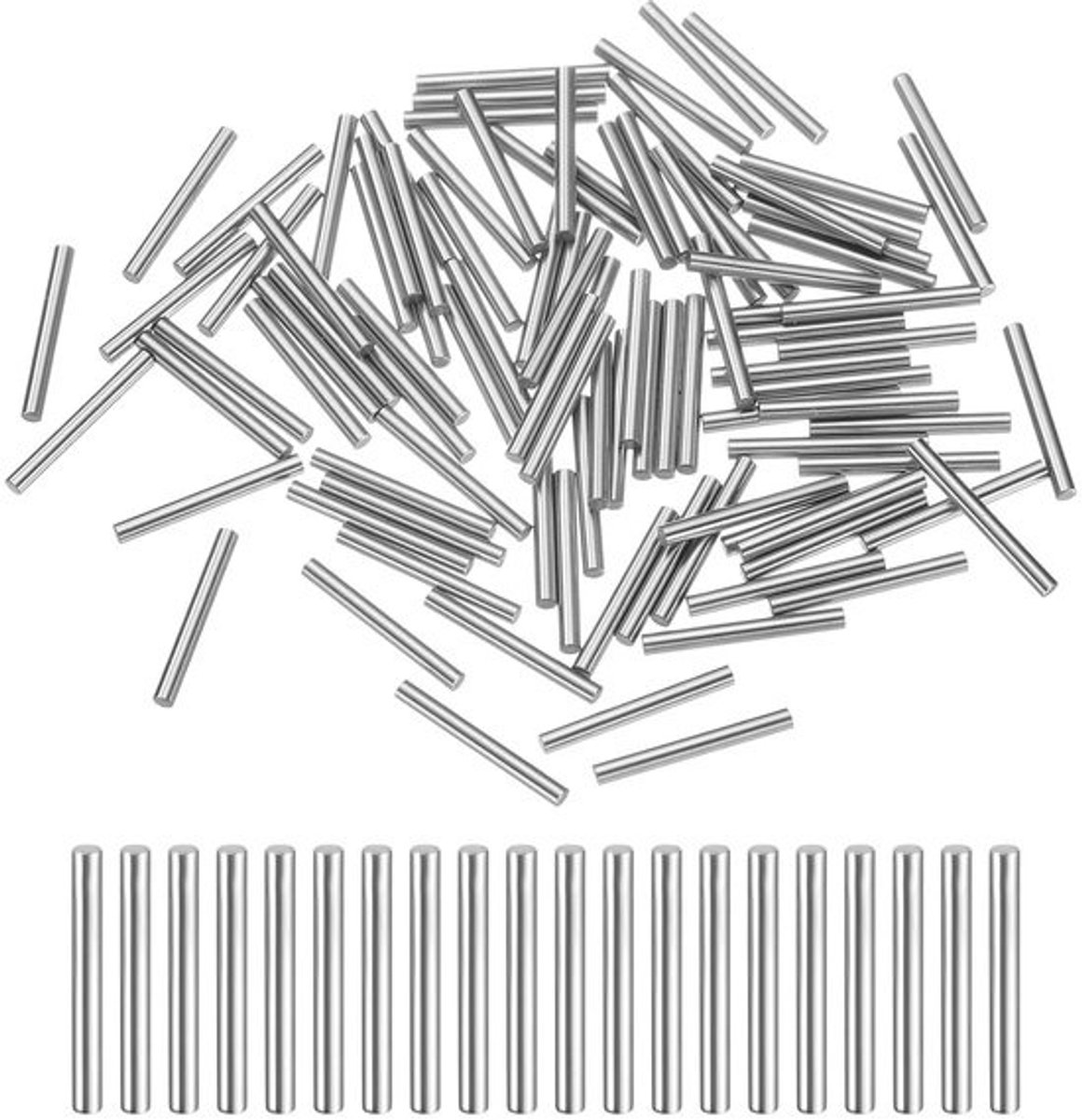 Set cilinderstiften - Spanpennen - plugpennen - Precisiebevestiging - Roestvrij staal - duurzaam - 1.5 x 16 mm - Zilverkleurig