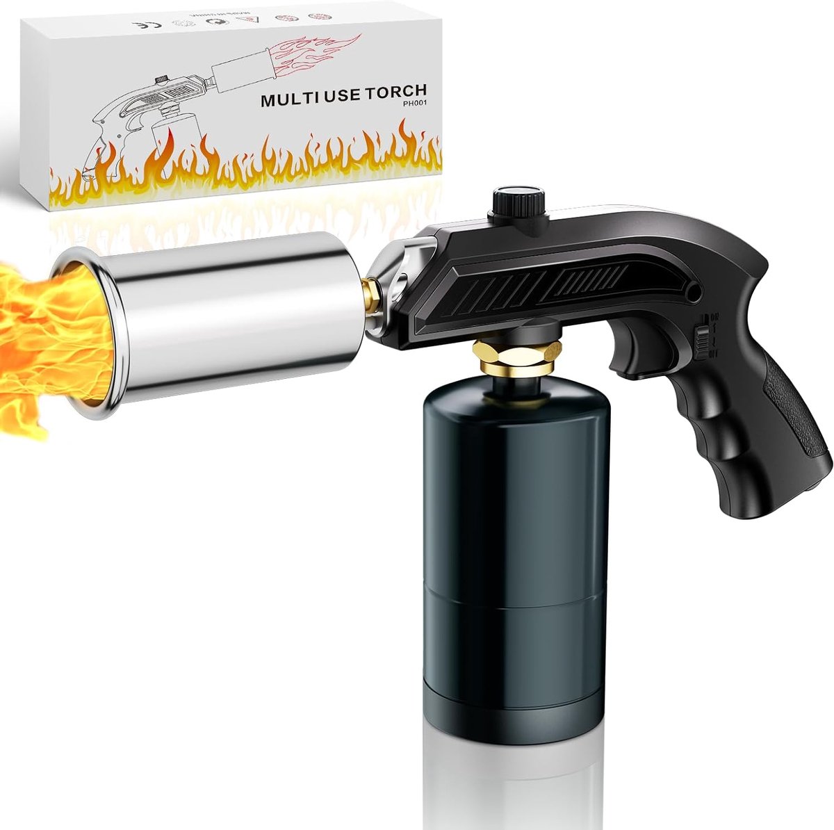 SnelShoppen - Propaan Branders, Keuken Kook Torch, Veiligheidsvergrendeling, Verstelbare Vlammenwerper voor Grill, Sous Vide, BBQ, Professioneel Ontwe