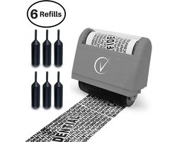 Vantamo Address Block Stamp for Hiding Sensitive Information, Wide Identity Theft Protection, Roll Stamp with 6 - ShopVlot