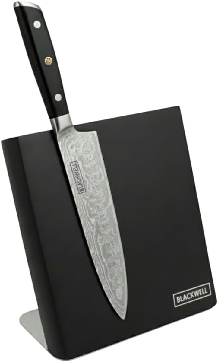 SnelShoppen - Magnetische Messenset Houder Zwart, Hygienisch, Ruimtebesparend, Stijlvol Voor Keuken, Knives Block Zonder Messen, Sterke Magneten