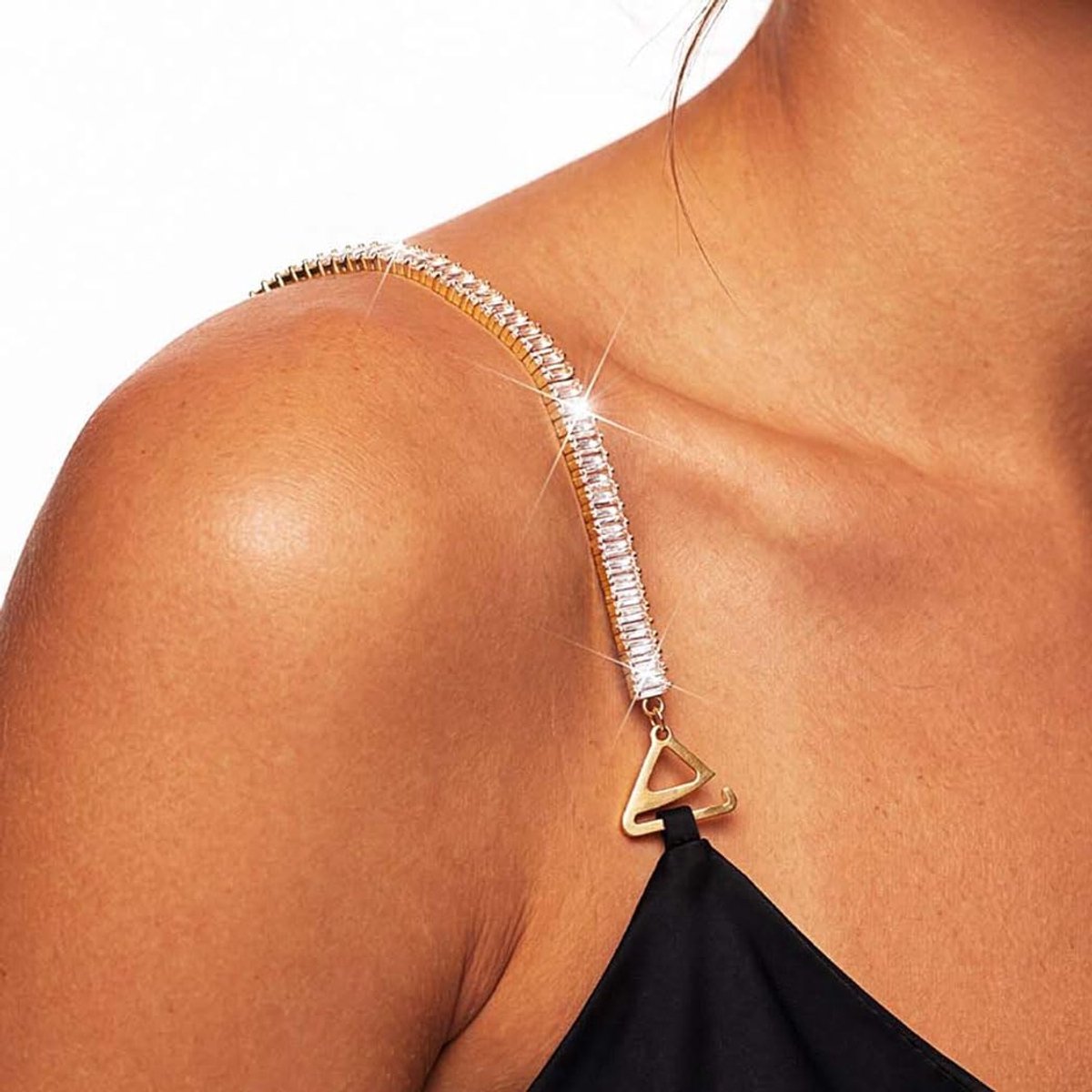 IYOU Glittering Rhinestone Bra Straps Silver Diamond Dress Carrier Decorative for Women (2 PCS) - ShopVlot