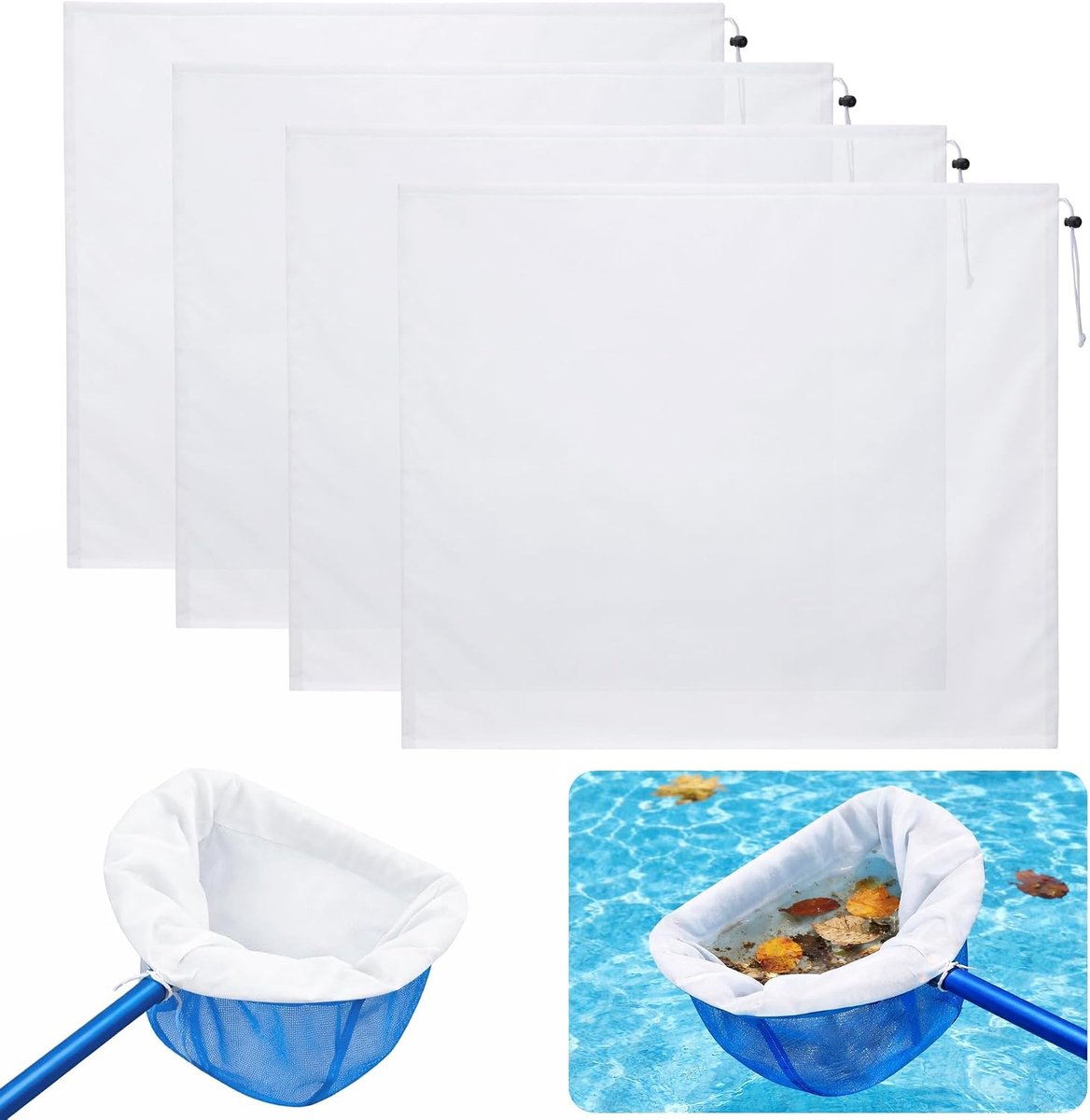 Poolstofzuiger filterzakken - set van 4 - fijnmazig ontwerp - voor effectieve reiniging - ShopVlot