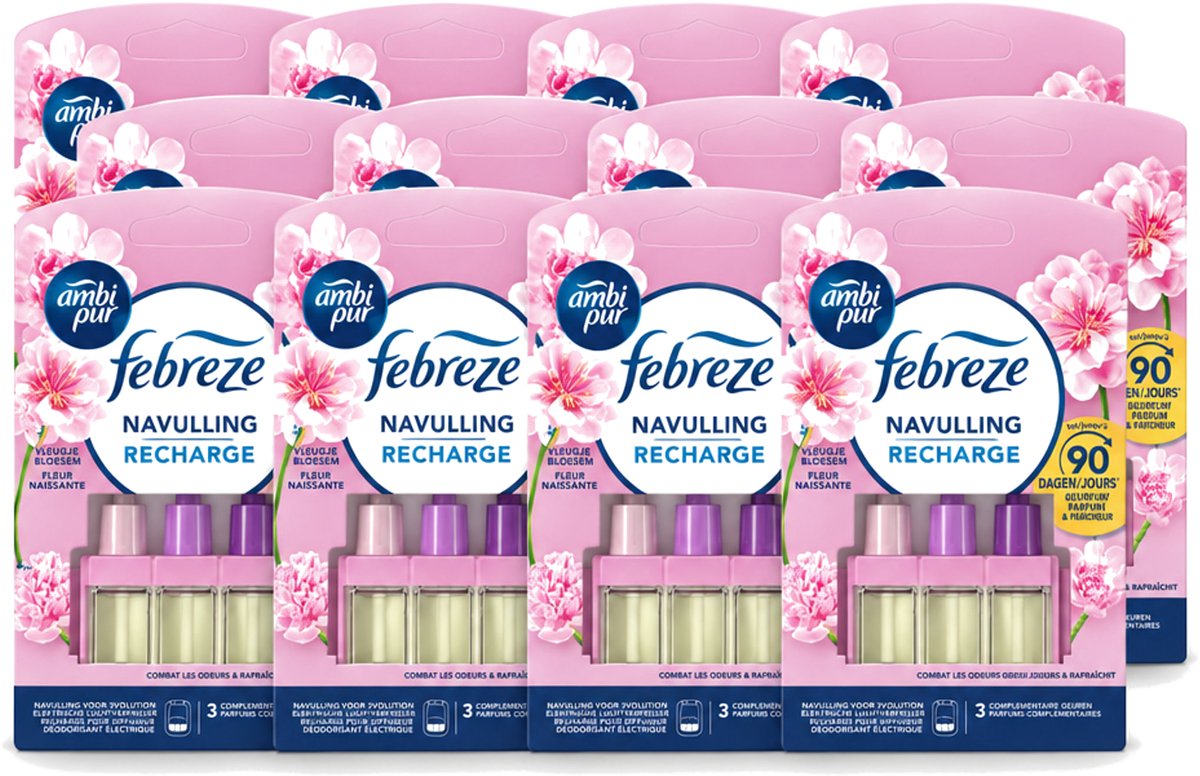 12 x Ambi Pur - 3Volution - Navulling - Vleugje Bloesem - 20 ml - Voordeelverpakking - 12 stuks