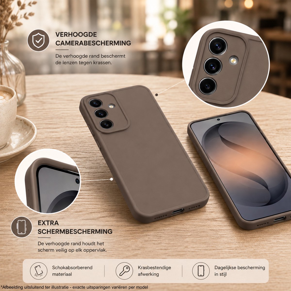 Geschikt voor Honor Magic 8 Pro Hoesje - Siliconen Matte Back Cover - Taupe Bruin