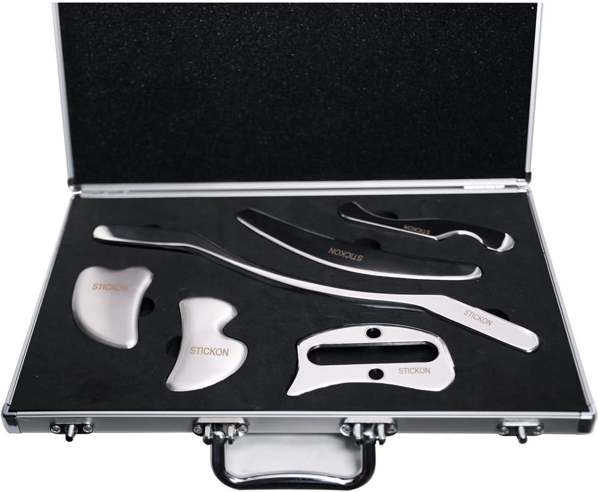 JustSun Gua Sha Scraper Soft Tissue Massage Tools Stainless Steel IASTM Tool for SPA Acupuncture Therapy Reduces - ShopVlot