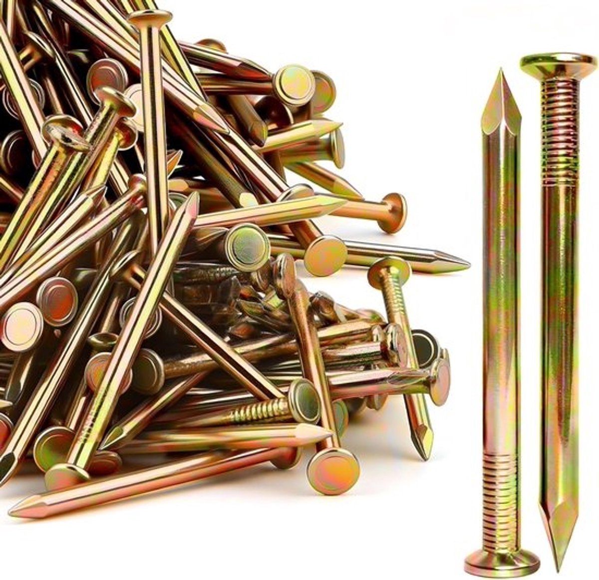 Set van 23 stalen betonnagels - 80 mm - voor ophangen in muur en hout