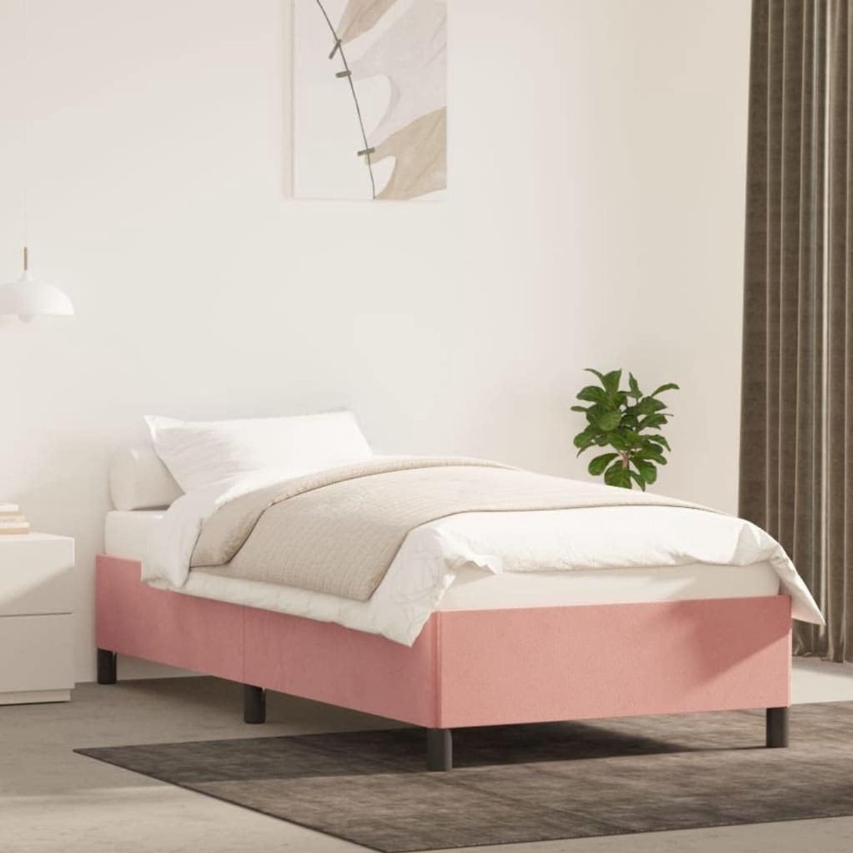 Bedframe Met Stevige Poten Multiplex Lattenbodem 80x200 Roze