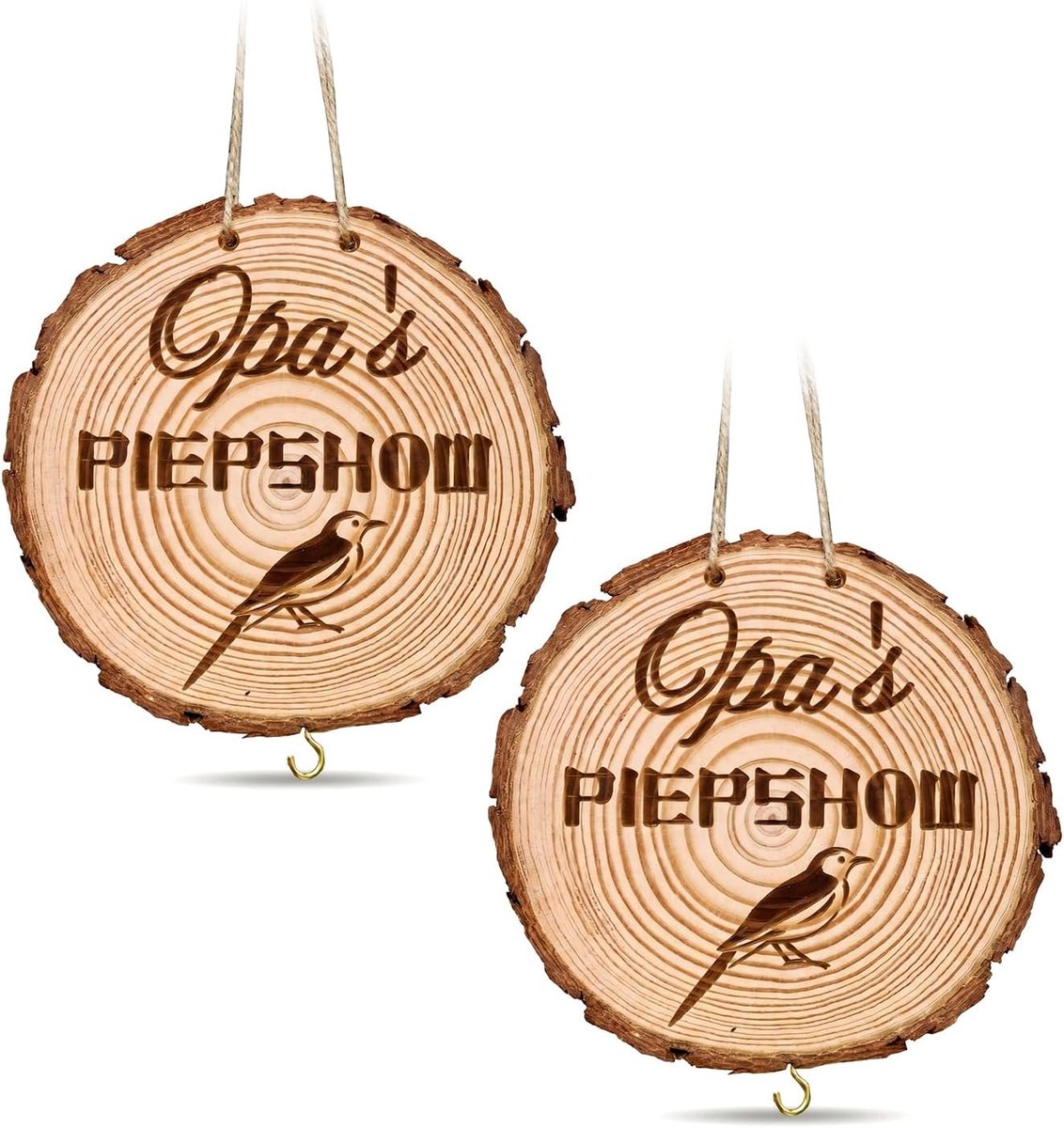 2 Round Bird Feeders, Hanging Wooden Bird Feeders, Garden Balcony Decoration Ornaments, Funny Gifts For Grandpa. - ShopVlot
