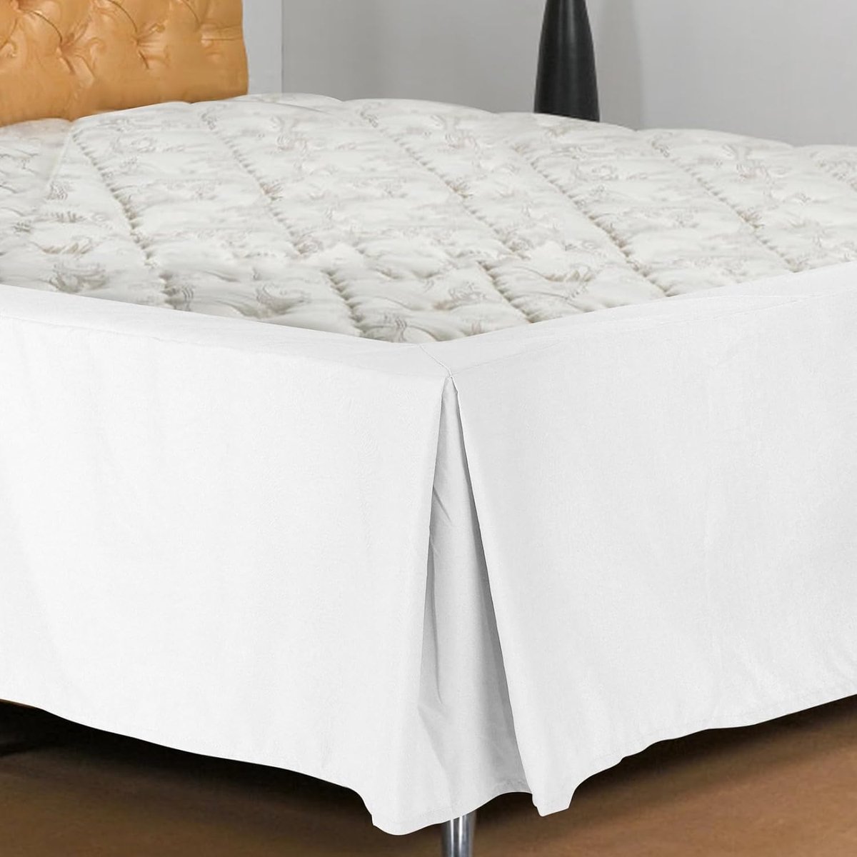 Bedgordijn 140 x 200 cm - zacht katoen - wit - perfecte decoratie voor onder het bed - ShopVlot