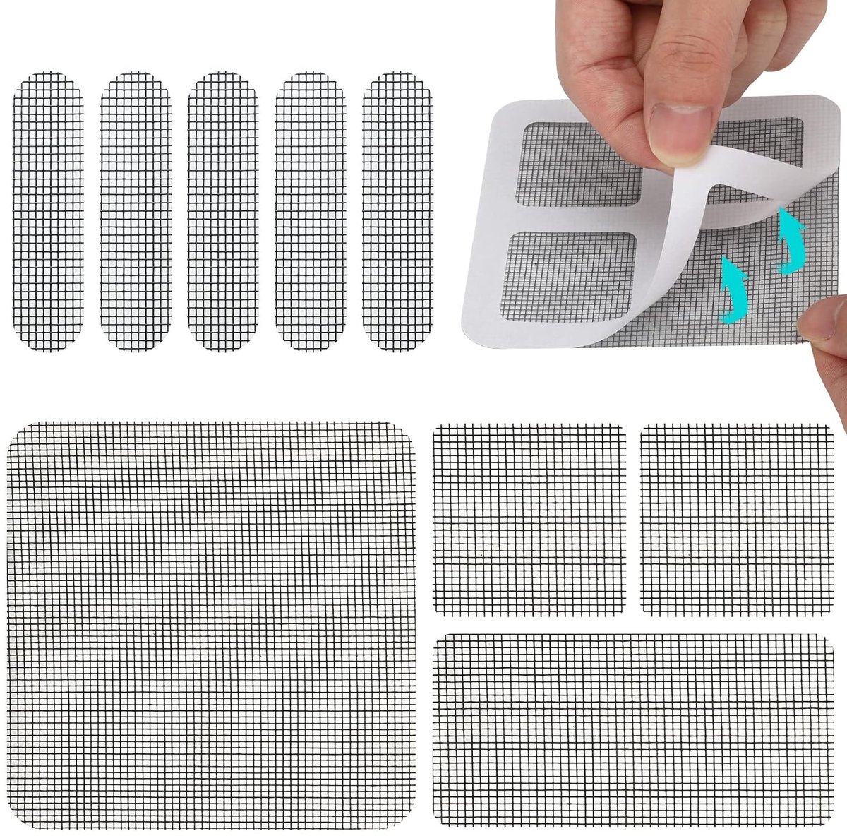 Vliegengordijn Reparatietape - 40 Stuks Zelfklevende Glasvezel Tape voor Effectieve Hersteloplossingen