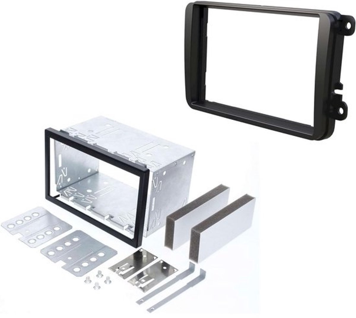 Dubbel DIN inbouwframe voor radio - VW Golf 5/6, Passat, Skoda Octavia - 2-DIN ISO-paneel