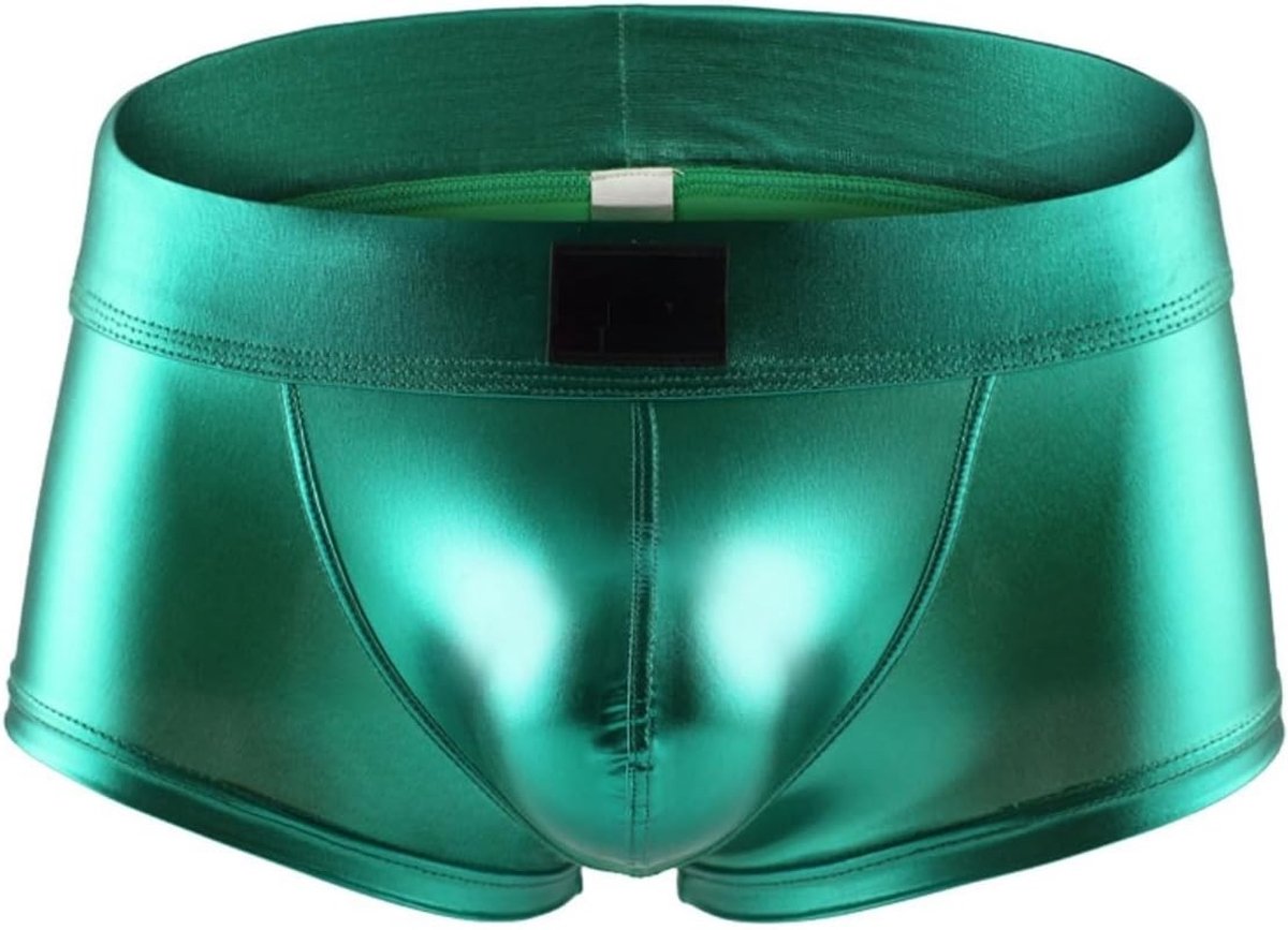 Glanzende Boxer Shorts voor Mannen - Elastische Metallic Danskleding voor Feestjes en Optredens, Lage Taille en Comfortabel Ontwerp