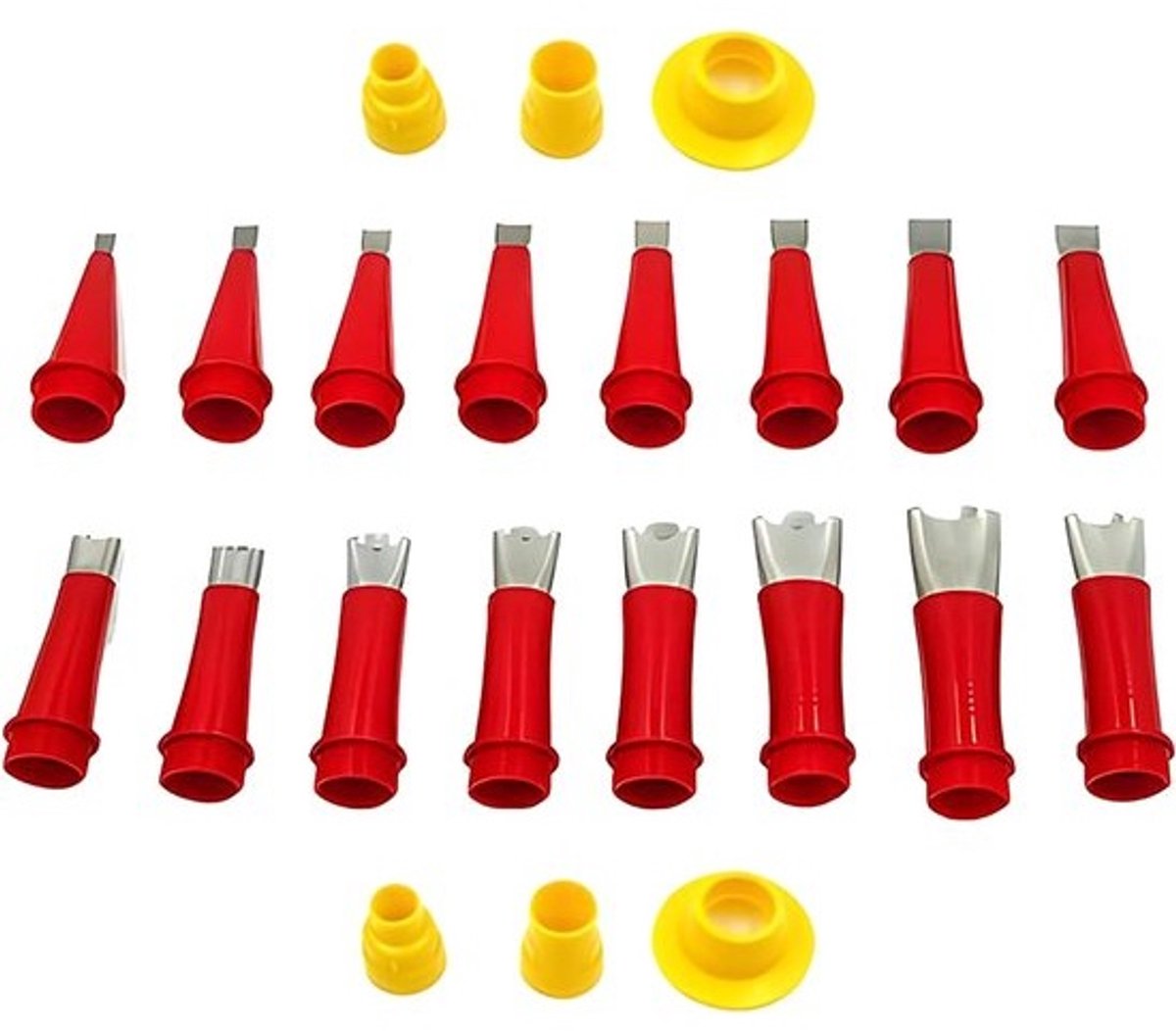 Kitmondstuktips - Kitspuitgereedschap - Gladde afwerking - Roestvrij staal - 16 stuks in diverse maten