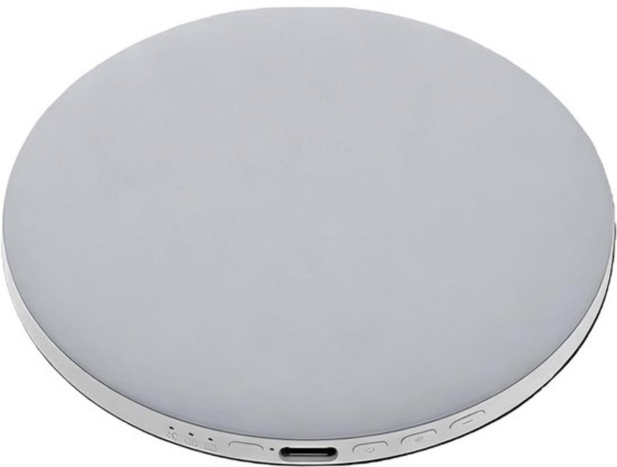 Kussenspeaker - Draadloze luidspreker - Voor ontspannen slapen - Witruisgeluid - 10 x 10 x 1.5 cm - Mistgrijs