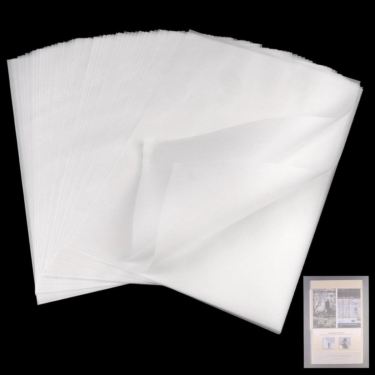 Transparant A4 Papier 100 Stuks, 53 g/m², Geschikt voor Tekenen, Schetsen en Scrapbooking, Ideaal voor Architectuur en Verpakking