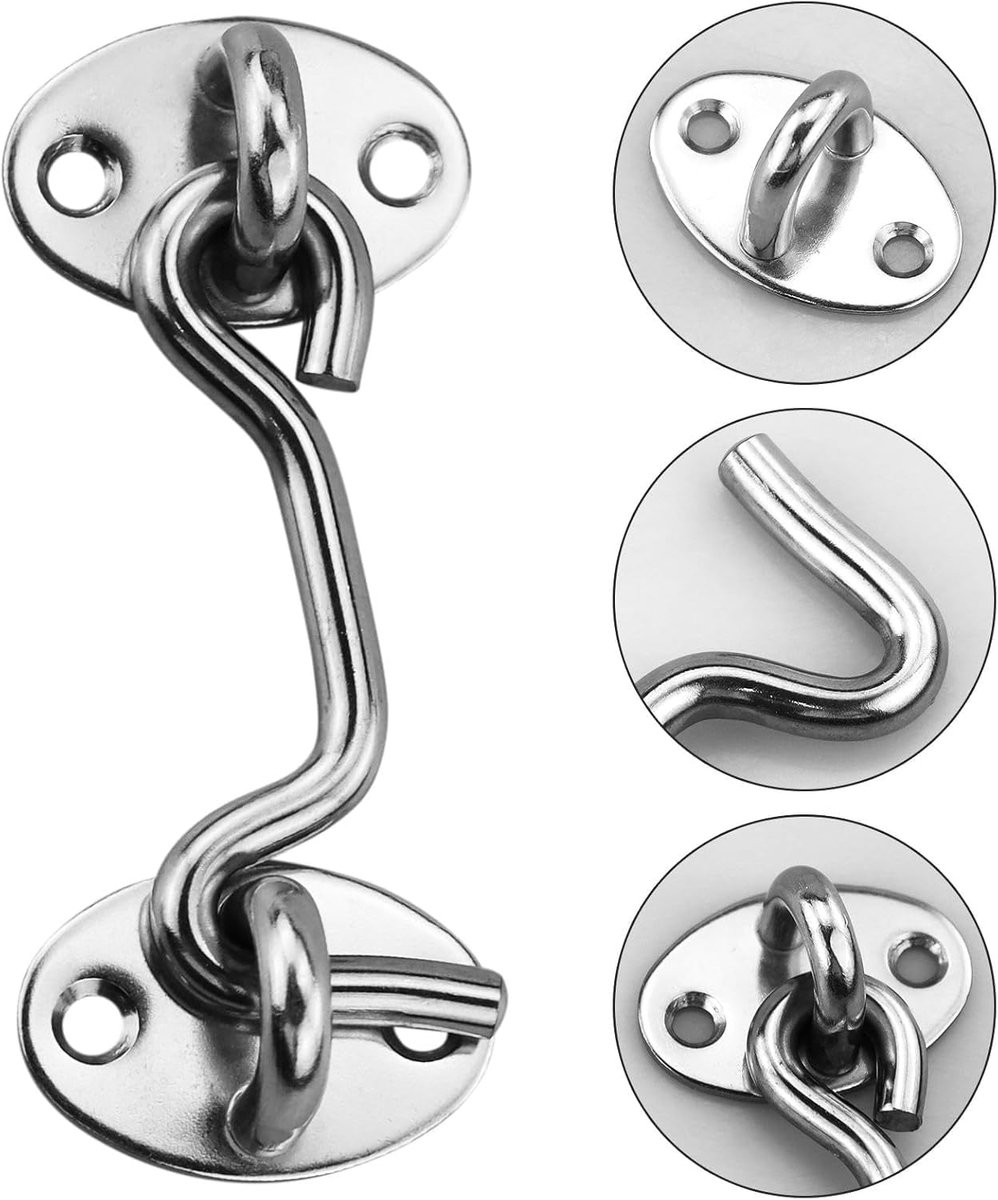 Deurhaak set 2-delig - RVS 75mm - Inclusief wandsticker - Perfect voor schuifdeuren - ShopVlot