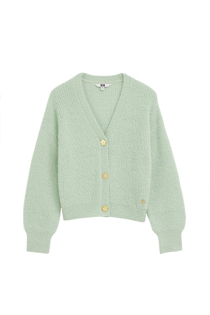 WE Fashion Meisjes gebreid vest met structuur