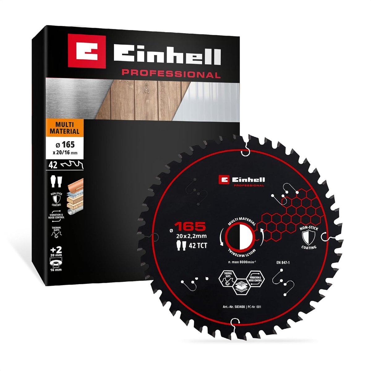 Einhell Professional cirkelzaagblad, multi-materiaal, Ø 165 x 20 mm, 42 tanden