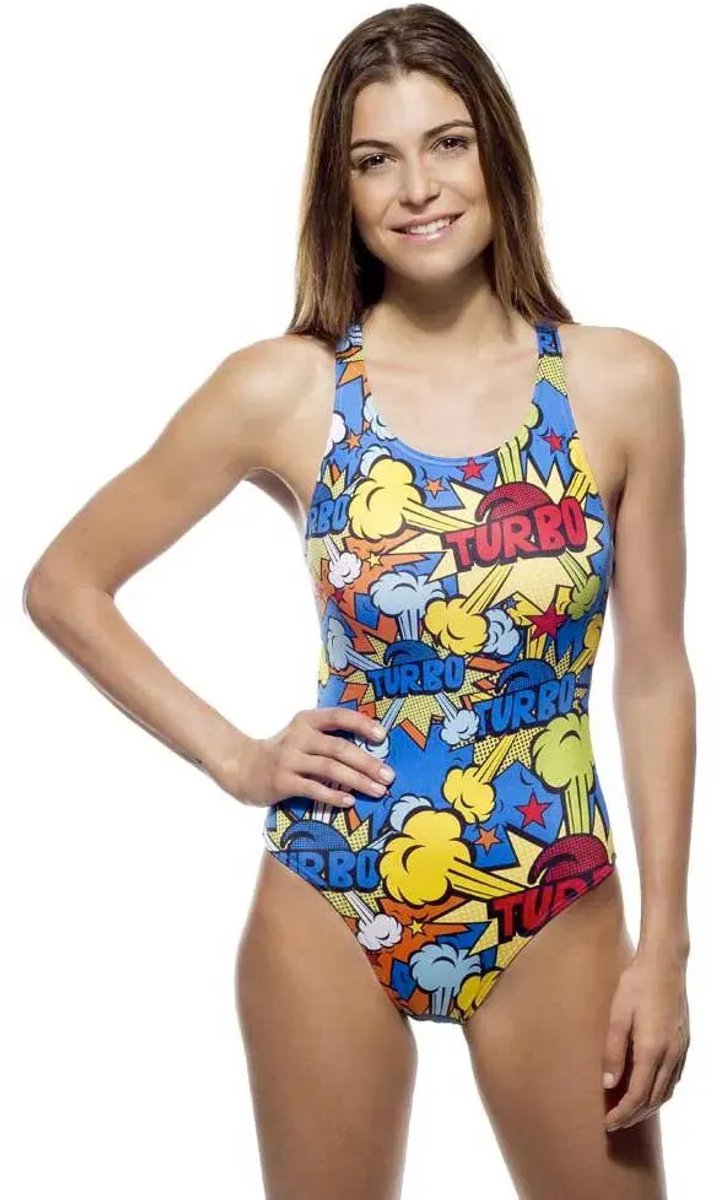 Turbo Badpak - Swimming Dames Suits Pop Turbo - 40 (L) Zwart