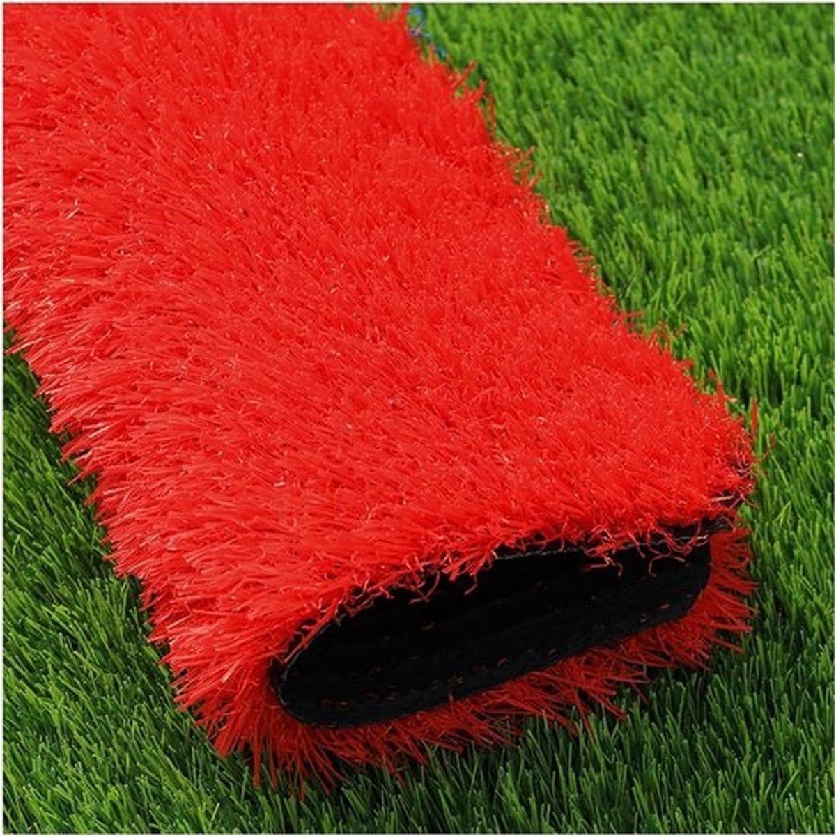 Kunstgrastapijt - Grastapijt voor buiten - Decoratieve vloerbedekking - Ontwerp met afwatering - 098 inch dik - Rood