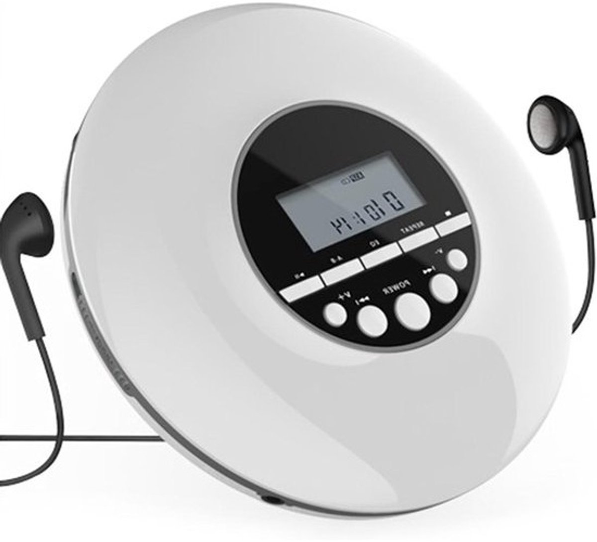 Draagbare CD-speler - Muziekspeler MP3 - Muziek luisteren - Bluetooth-uitgang - 18 x 18 x 4 cm - Wit