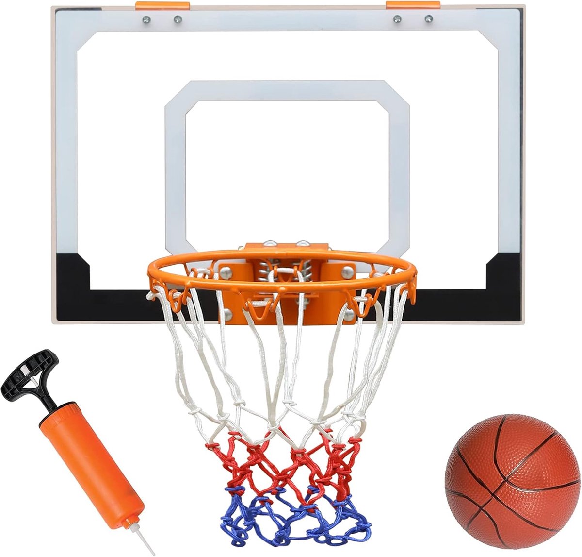 Basketbalring Wandmontage 45cm - Transparante Schokbestendige Backboard - Compleet met Net en Accessoires - ShopVlot