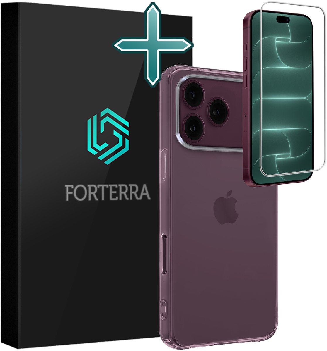 Hoesje Met Screenprotector - Geschikt voor Apple iPhone 18 Pro Max - Sterk & Shockproof - Telefoon Hoes - Back Cover - Siliconen Case - Transparant