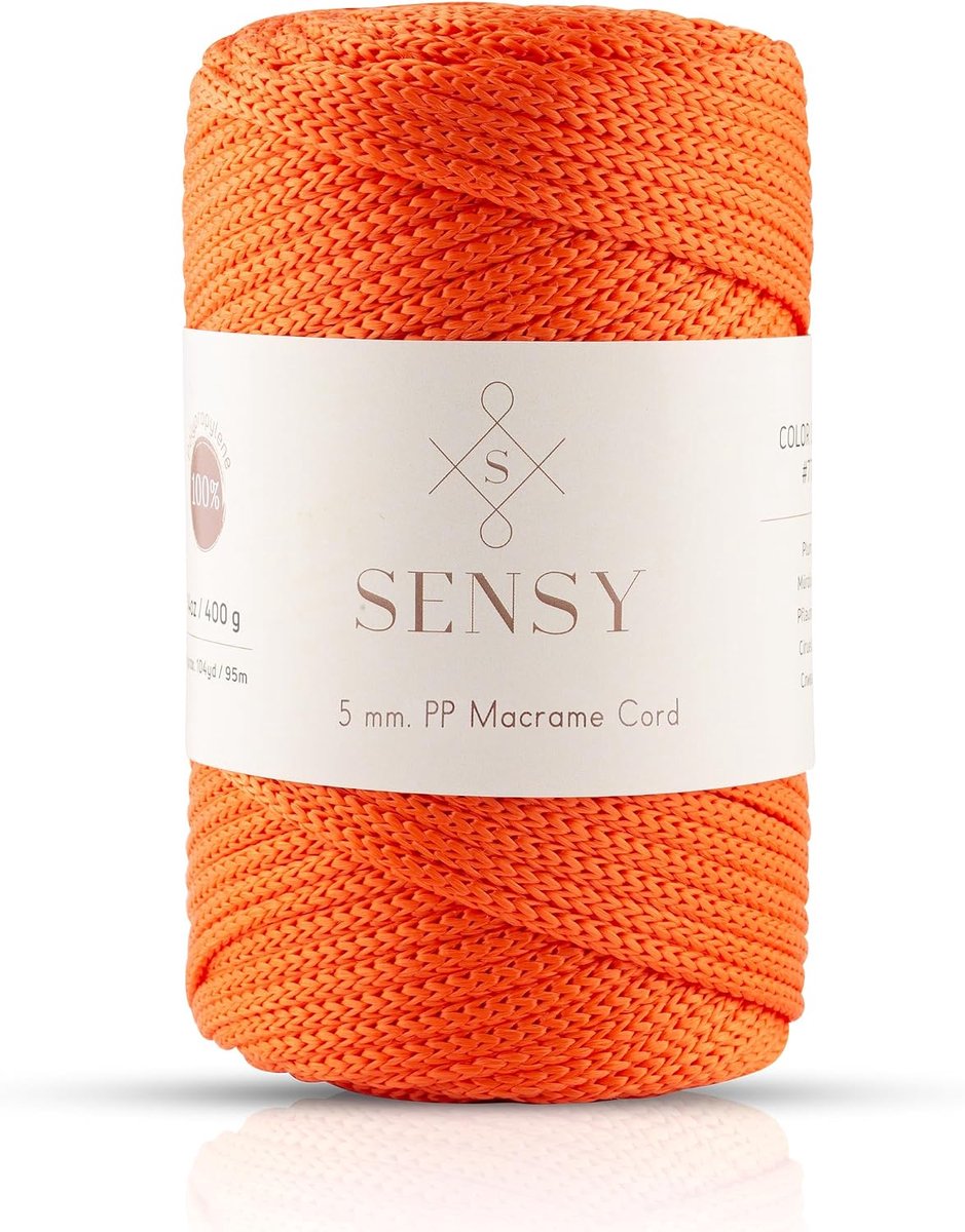 Macrame touw 5 mm - 95 m polyester - 100% polypropyleen - perfect voor handwerk - ShopVlot