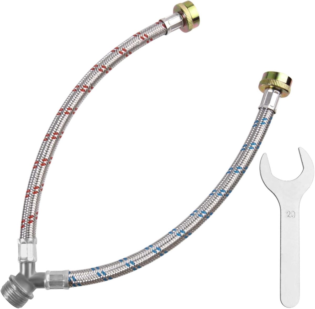 Y Mixer Hose Connector Washing Machine Y Hose Split Burst Proof 3/4 Inch Brass Fittings 1ft Length Line Connector Hot - ShopVlot