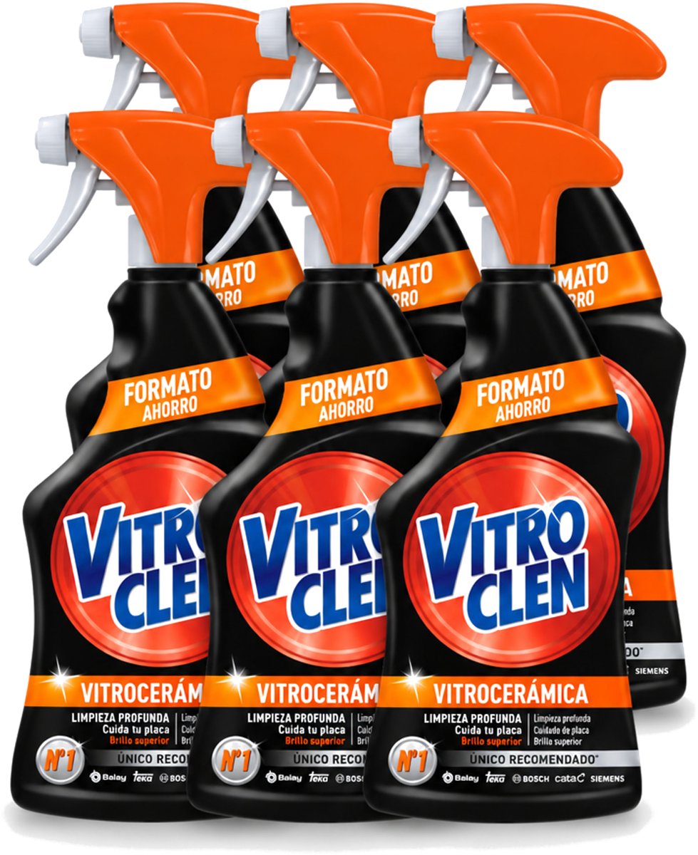 6 x Vitroclen - Keramische Kookplaatreiniger - Spray - 450 ml - Voordeelverpakking - 6 stuks