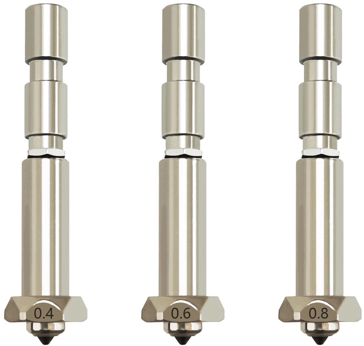 HzdaDeve 0.4mm 0.6mm 0.8mm Integrated Hardened Steel Nozzles for Kobra 3 Max Combo Quick-Swap High Flow High Speed - ShopVlot