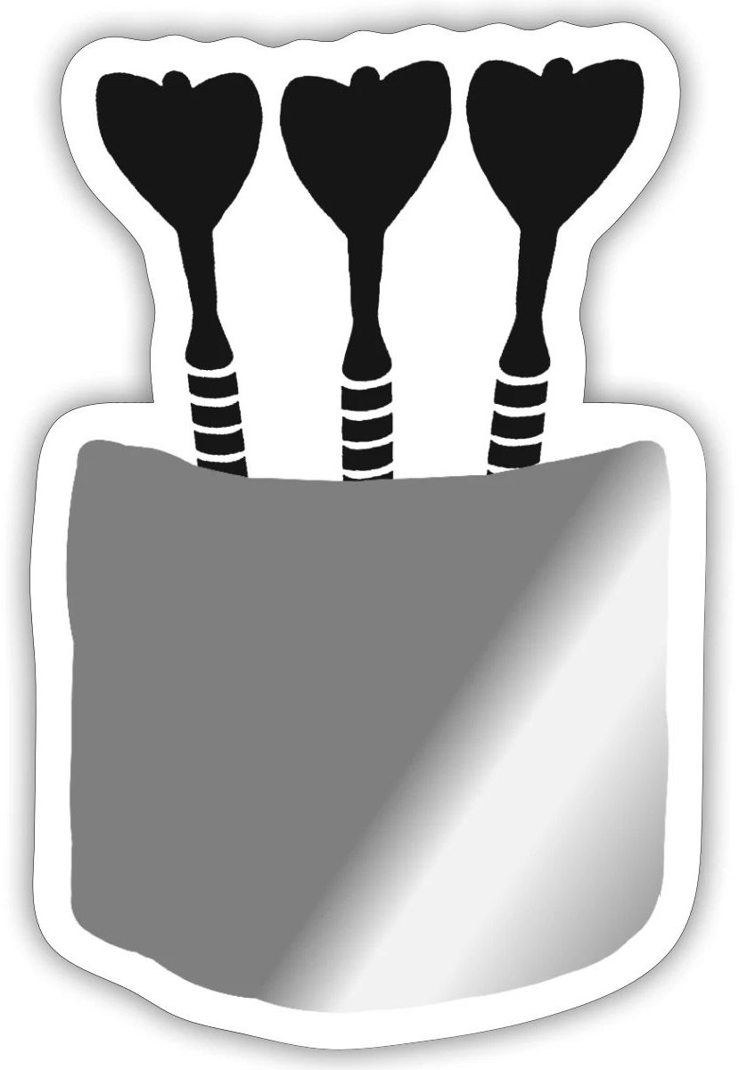 Dartsspel Gift Met Bullseye En Darts Thema Sticker Maat S (max. 10 x 10cm)
