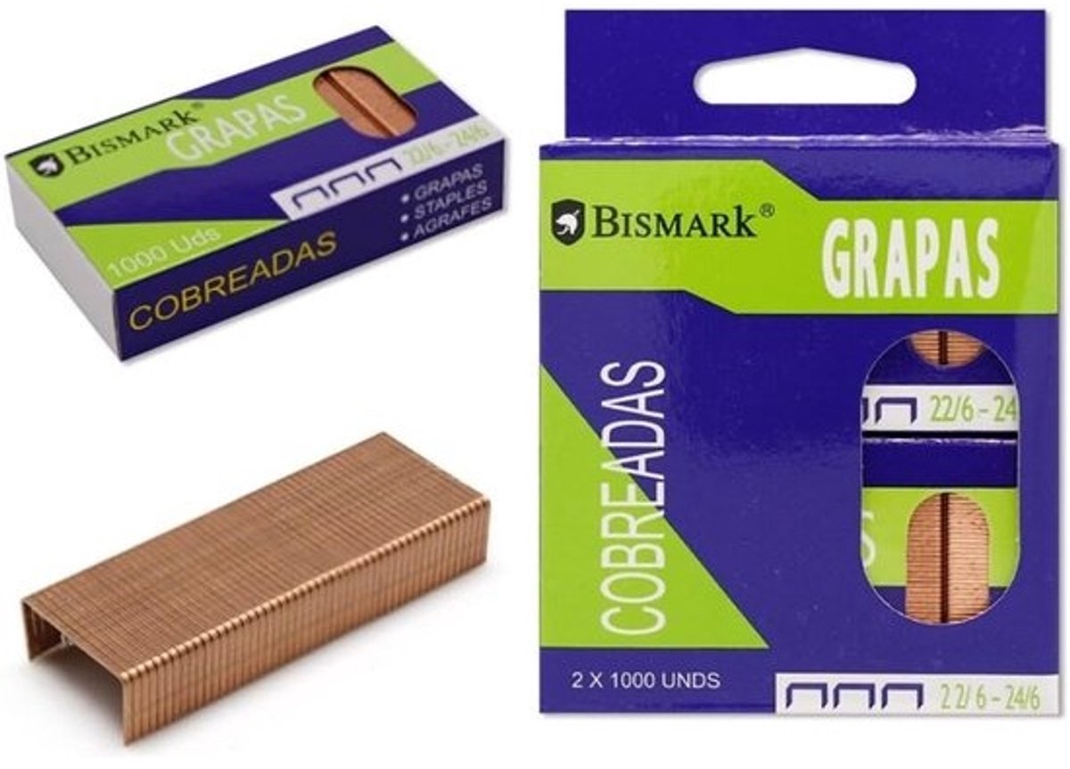 Nietjes - Reserveklemmen - Papier verwerken - Koperen coating - 22/6 24/6 - Koper
