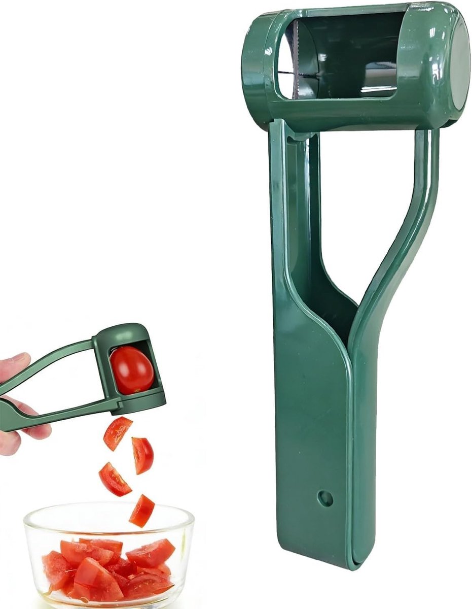 RVS Fruit Snijder voor Druiven, Kersen en Zaadloze Vruchten - Handige Kwarter Cutter met Antislip Grip en Vaatwasserbestendig Ontwerp