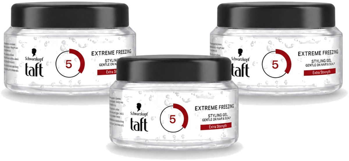 3 x Taft - Extreme Freezing 5 - Styling Gel - IJzige controle - 200 ml - Voordeelverpakking - 3 stuks