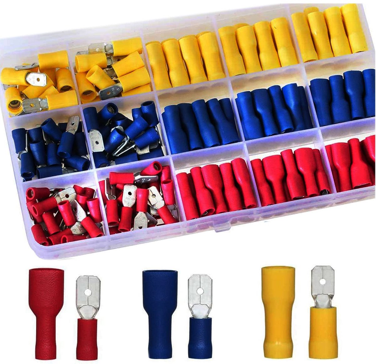 Kabelschoenen 208 stuks - Mannen en vrouwen kabelpluggen - Geïsoleerde krimpterminals - ShopVlot
