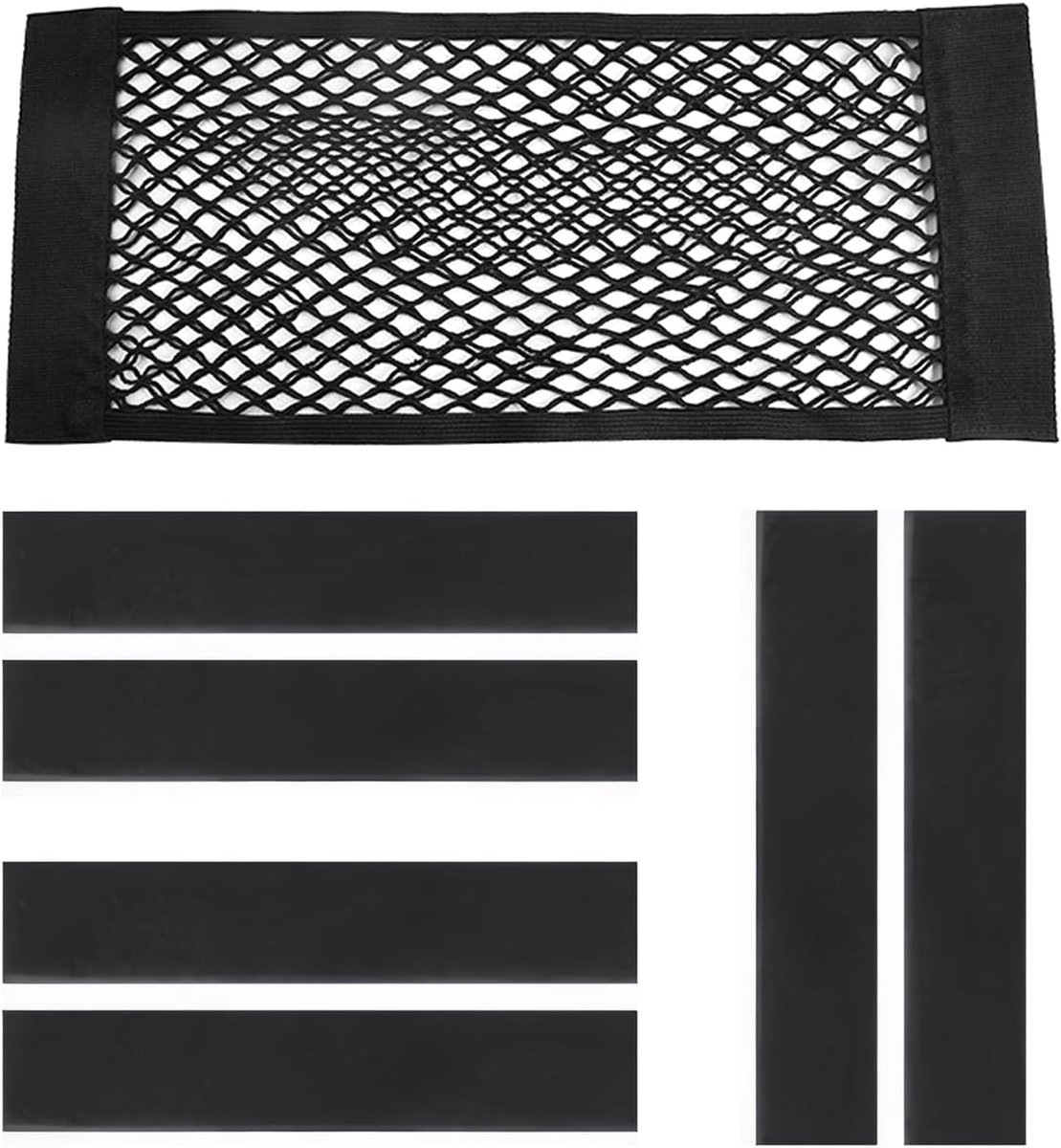 Bagagenet voor de auto 50 x 25 cm - veelzijdig opbergnet - zwart - ideale opberghulp voor sporttoestellen - ShopVlot